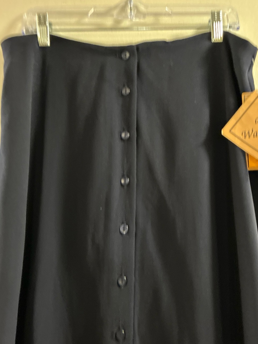 Melissa Lawrence Black Button-Front Midi Skirt - Picture 6 of 7